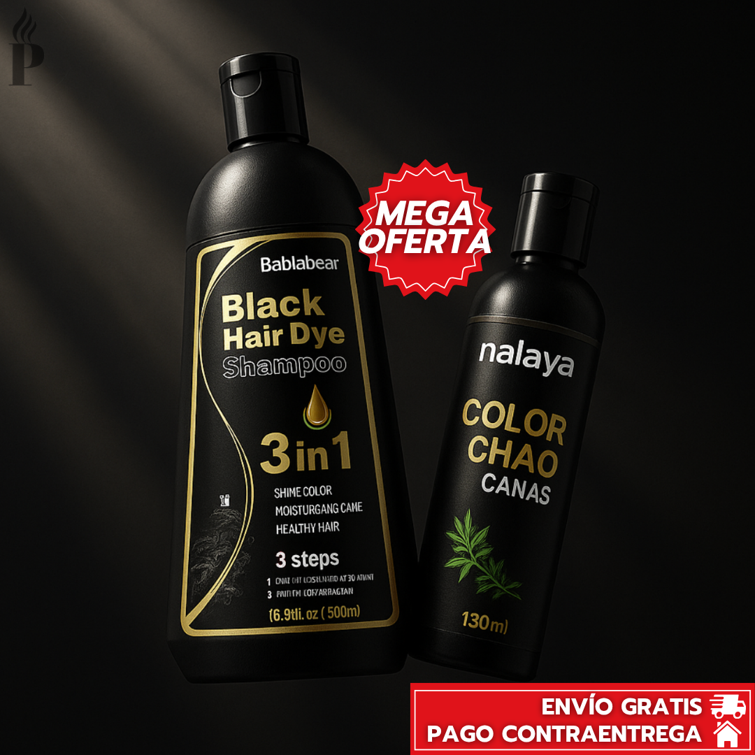 Oferta Especial 2x1: Shampoo Chao Canas + Tratamiento Acondicionador GRATIS: Cubre Canas y Revive tu Color en 15 Minutos