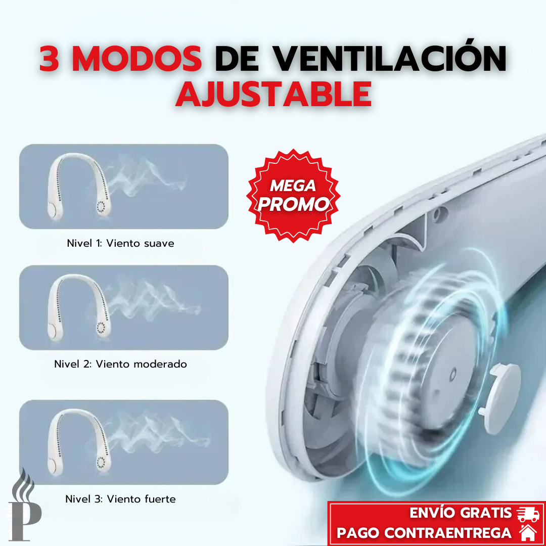 Flex-Air Pro™: Ventilador Portátil Recargable Multi-Usos
