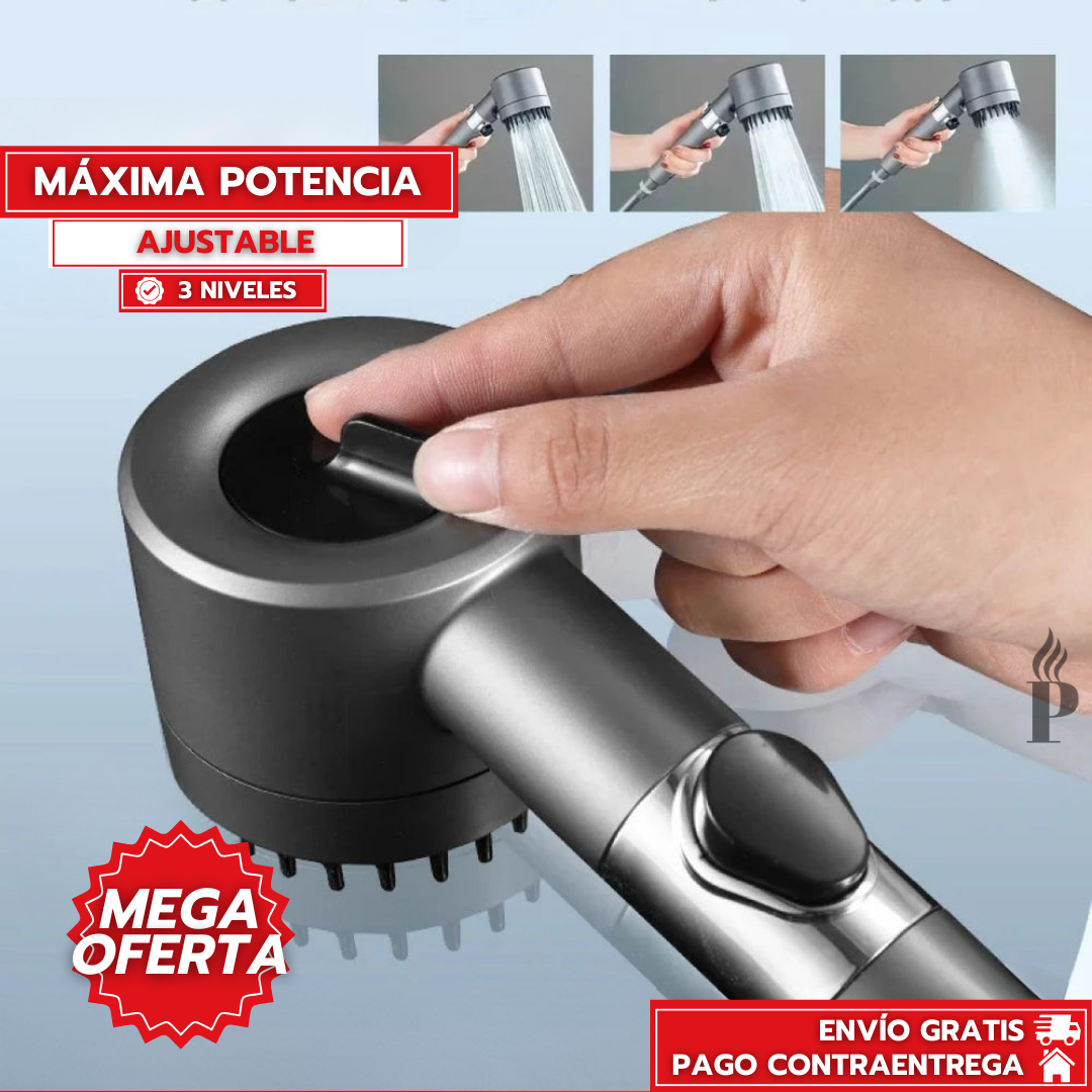 Hidro-Master™: Cabezal de Ducha 3 en 1 Para Una Experiencia de Spa, Piel Suave y Ahorro de Agua