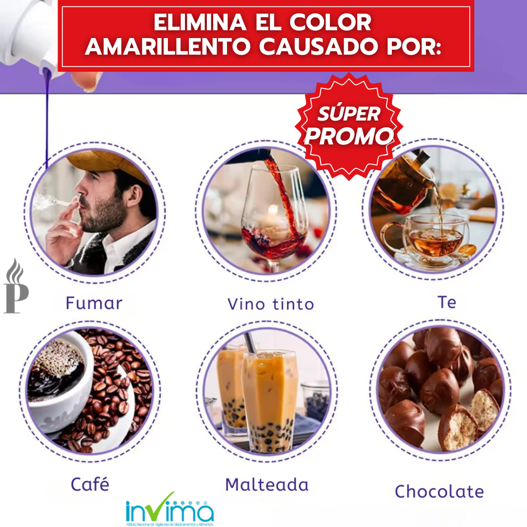 SmileKit™: Crema Blanqueadora Con Violet 43 Contrarresta Ópticamente El Amarillo De Los Dientes