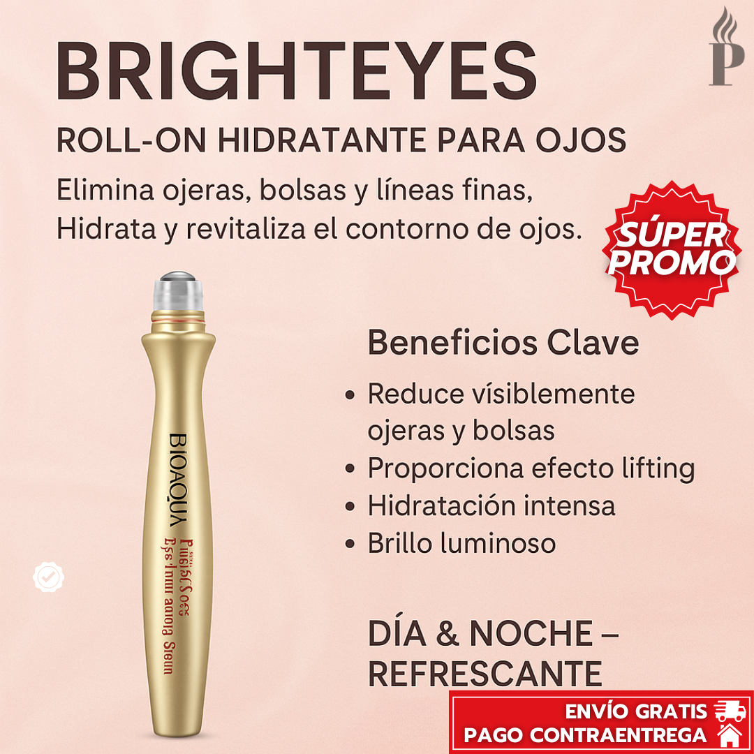 Oferta Especial 2x1: BrightEye™ - Contorno Roll-On Especializado Para Hidratar, Desinflamar e Iluminar