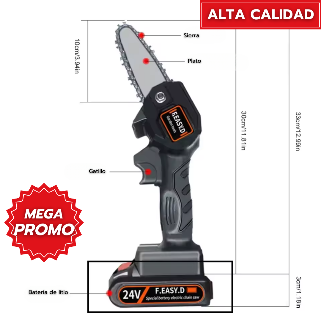 SpeedMaster™: Motosierra Portátil Inalámbrica Con 2 Baterías Recargables