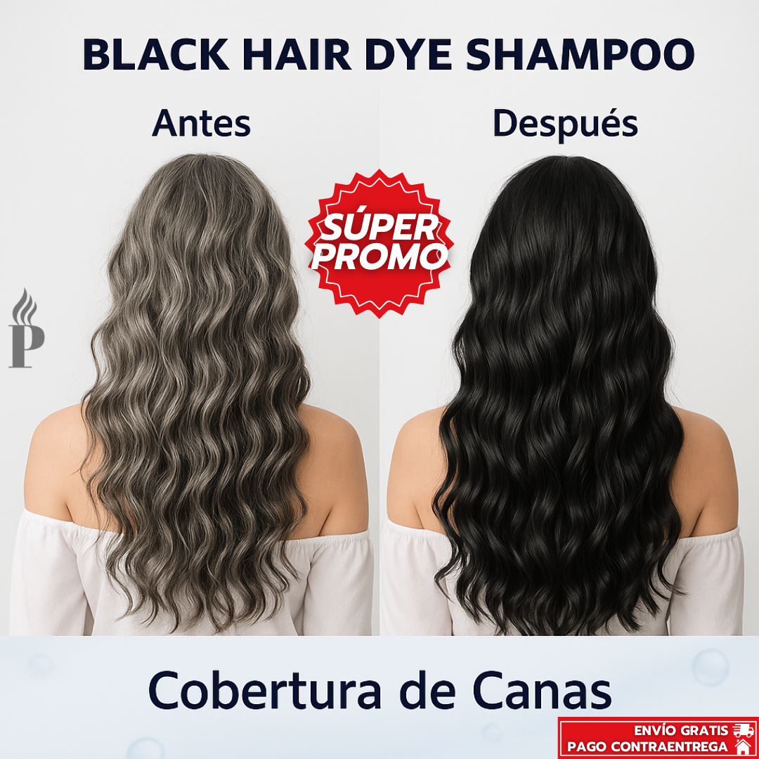Oferta Especial 3x1: Black Hair Dye™ - Shampoo Tinte Nutritivo Anti-Canas de Efecto Inmediato