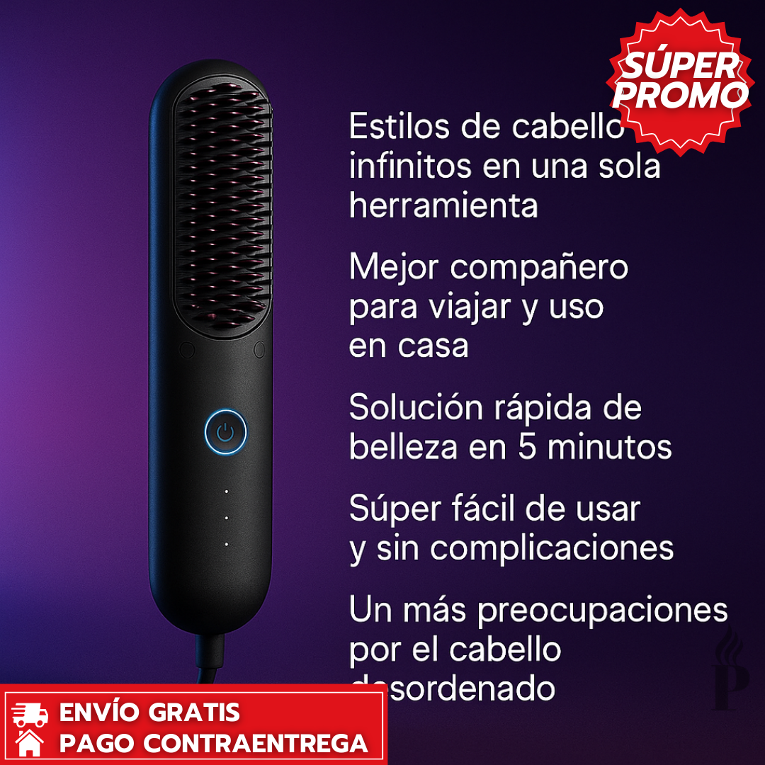 TYMO™ Pro: Cepillo Alisador Inalámbrico con Carga Rápida y Peinado sin Frizz al Instante.