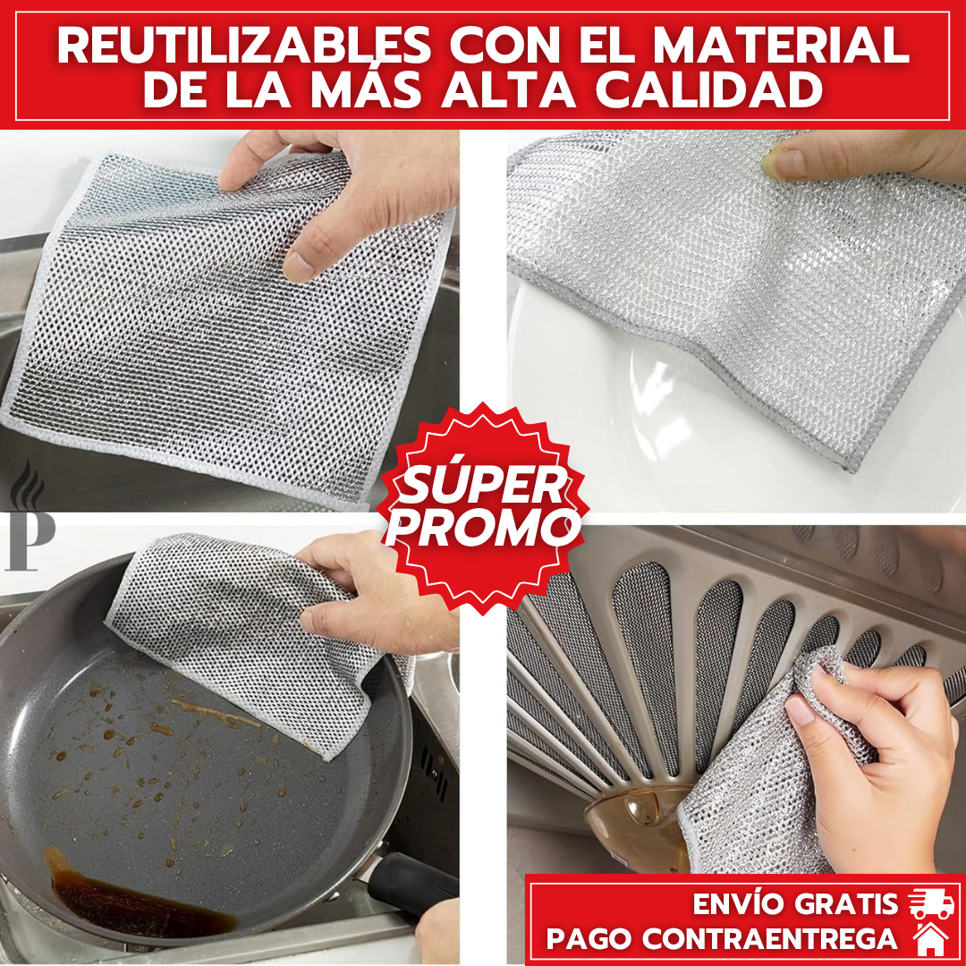 MagicShine Pro™: x10 Paños Especializados Reutilizables que Eliminan Grasa, Óxido y Suciedad