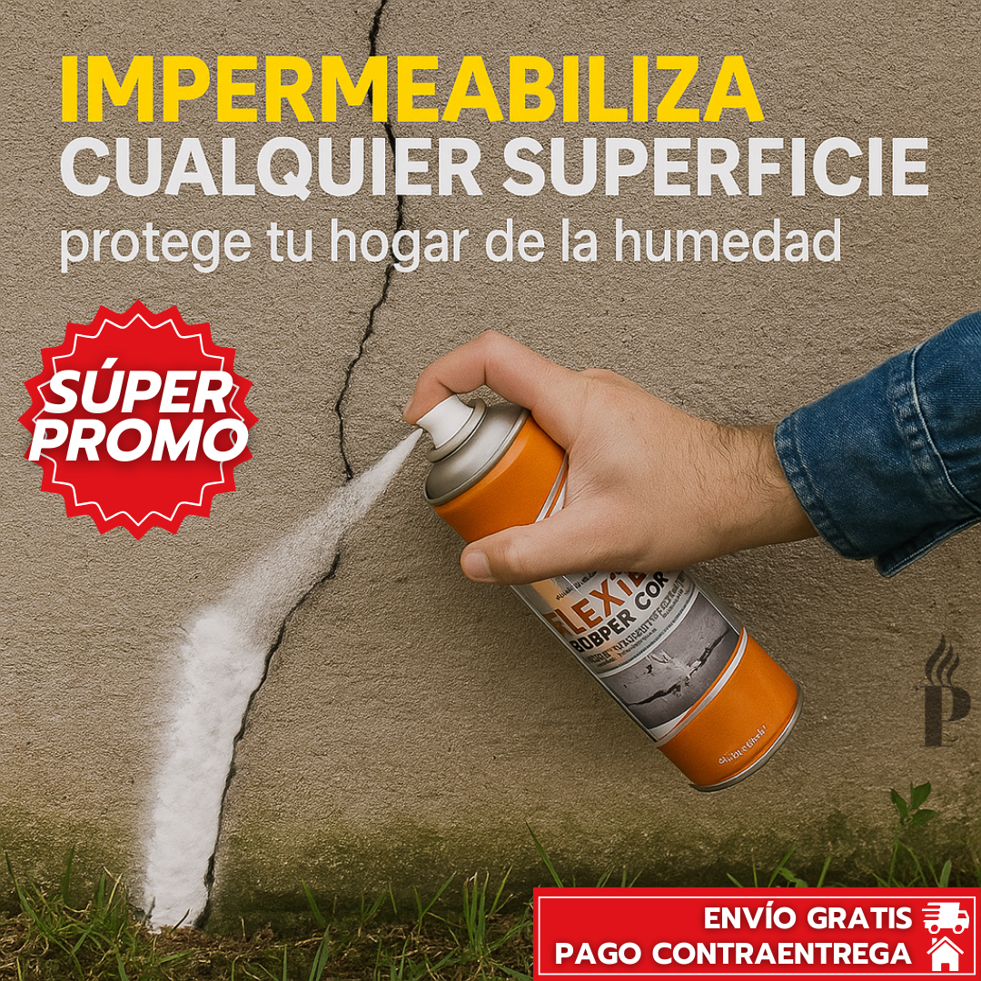 Flexible-Pro™: Spray Impermeabilizante de Alta Precisión - Sella Grietas y Filtraciones al Instante