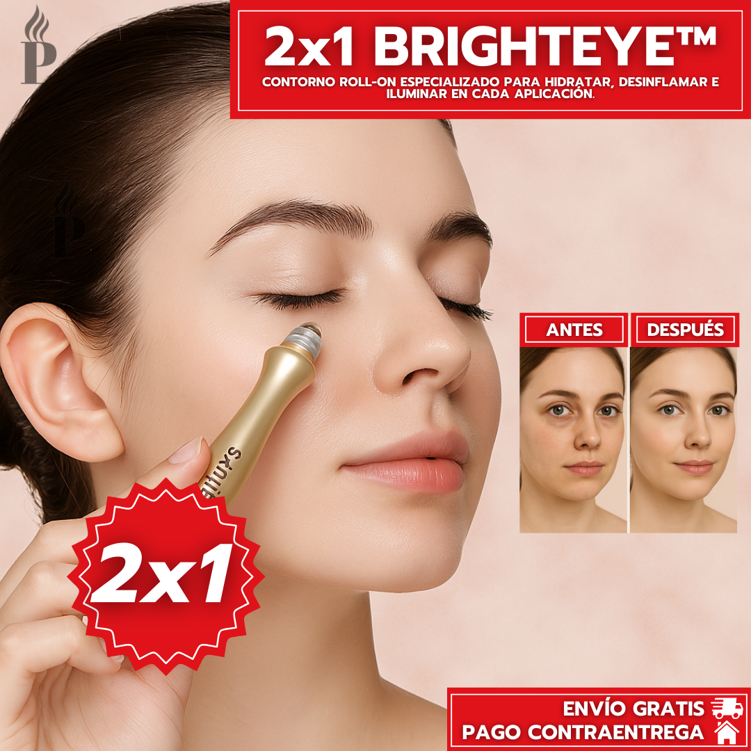 Oferta Especial 2x1: BrightEye™ - Contorno Roll-On Especializado Para Hidratar, Desinflamar e Iluminar