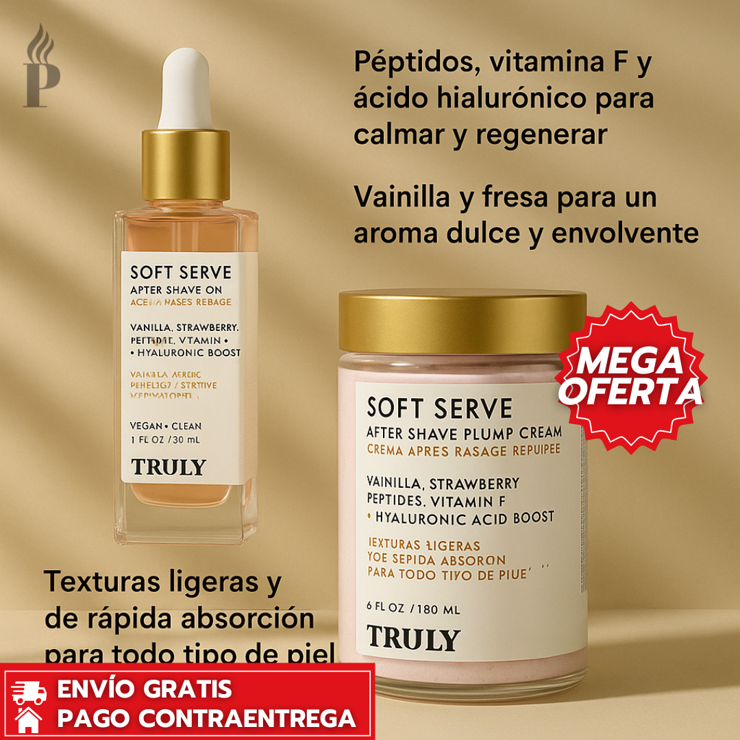 Oferta Especial 2x1: Truly™ Soft Serve + Glow Corporal: Dúo Post-Rasurado que Suaviza la Piel
