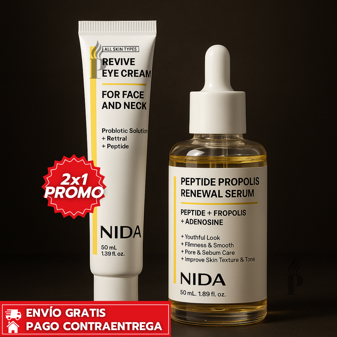Oferta Especial 2x1: KIT NIDA™ - Rejuvenecedor con Retinal y Péptidos para Hidratación y Luminosidad Instantánea