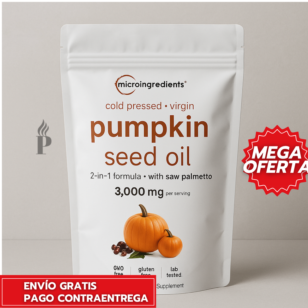 Pumpkin Seed Oil™: Suplemento natural para próstata, vejiga y cabello