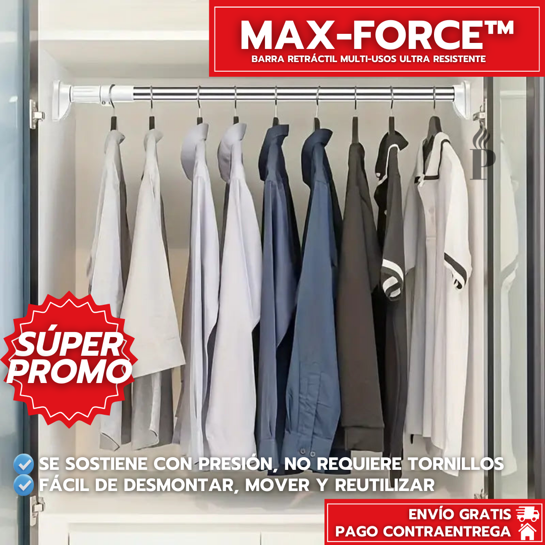 Oferta Especial: Max-Force™ - Barra Retráctil Multi-Usos Ultra Resistente