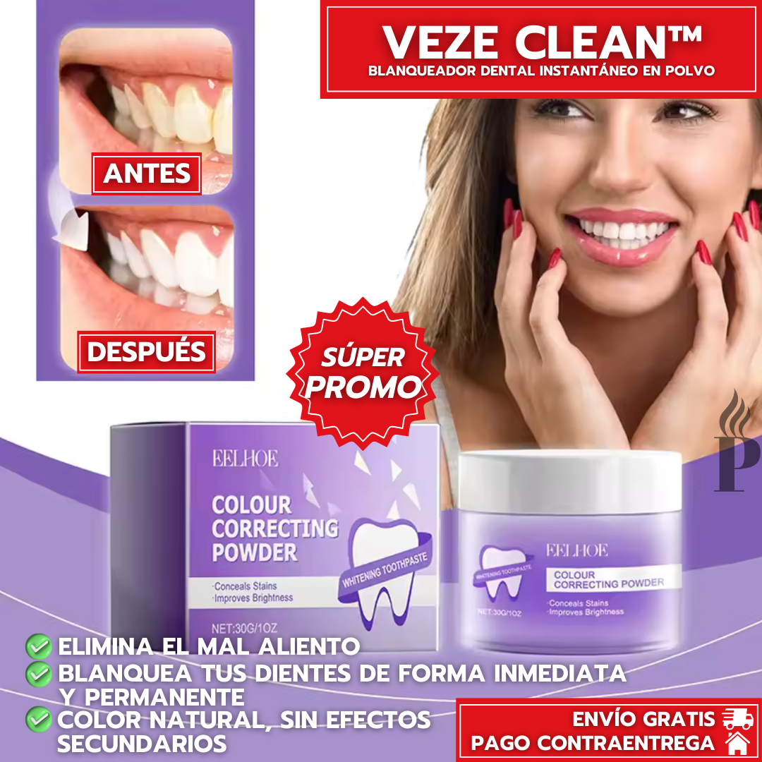 Veze Clean™: Blanqueador Dental Instantáneo En Polvo