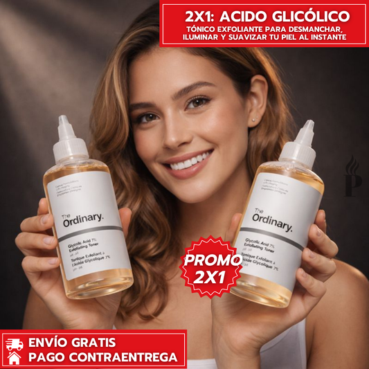 Oferta Especial 2x1: Acido Glicólico 7%™: Tónico Exfoliante y Despigmentante que Renueva la Piel