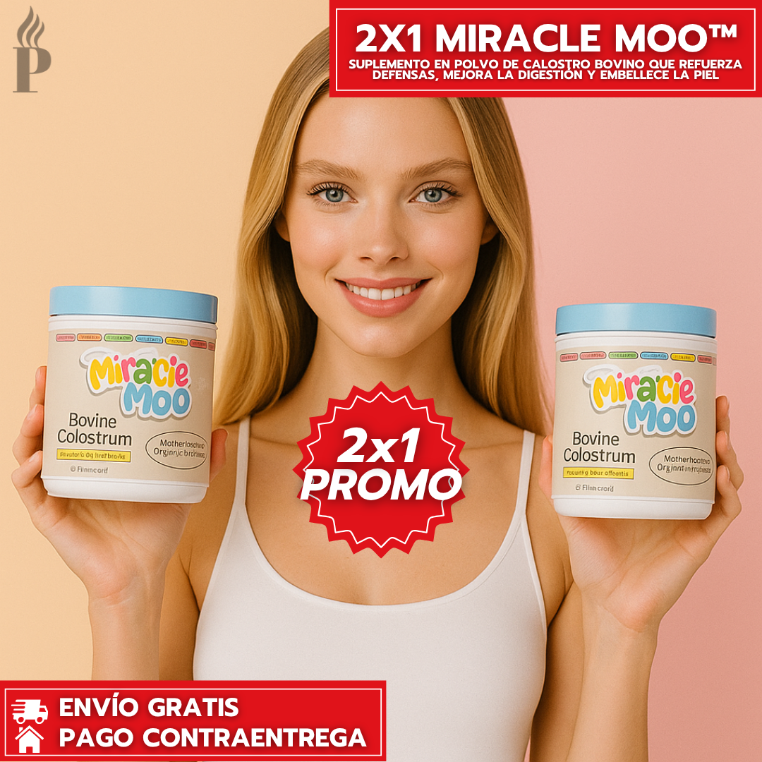 Oferta Especial 2x1: Miracle Moo™ - Suplemento que Refuerza Defensas, Mejora la Digestión y Embellece la Piel