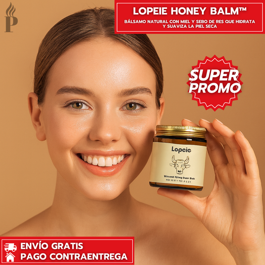 Lopeie™ ORIGINAL: Bálsamo Natural con Miel y Sebo de Res que Hidrata y Suaviza la Piel Seca.