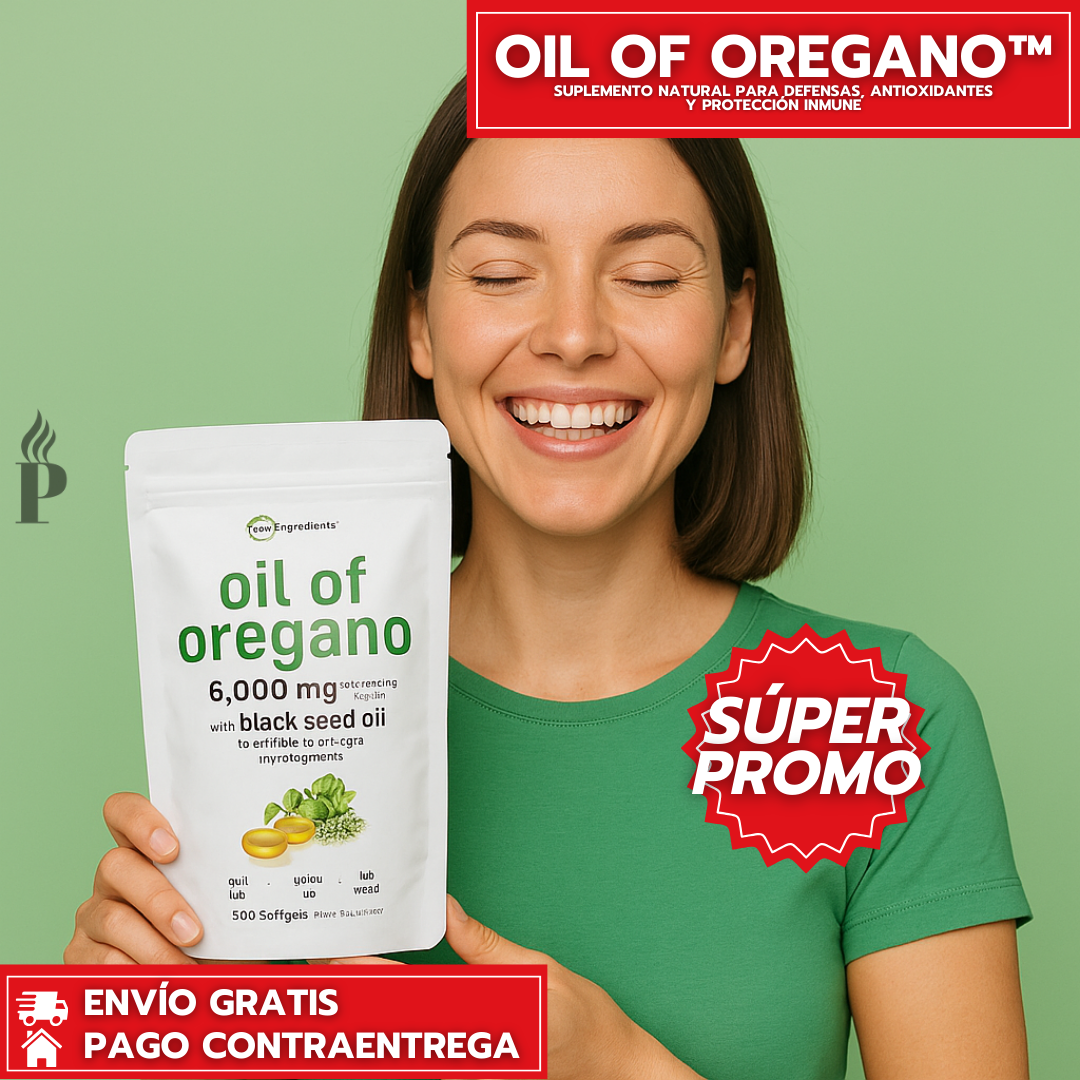 Oil of Oregano™: Cápsulas Vegetales con Orégano y Semilla Negra para Apoyo Inmune y Antioxidante