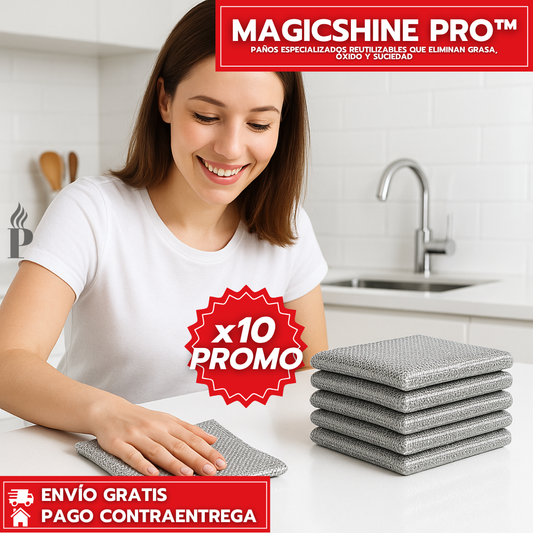MagicShine Pro™: x10 Paños Especializados Reutilizables que Eliminan Grasa, Óxido y Suciedad