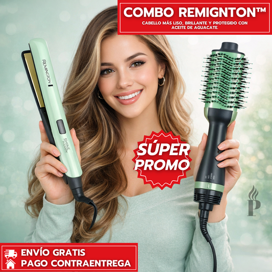 Mega Oferta 2x1: Remington™ Aguacate Plancha Original + Cepillo Secador