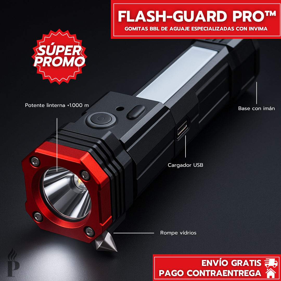 FlashGuard Pro™: Linterna Ultra Potente con Alcance de 1.000 Metros y Tecnología Militar