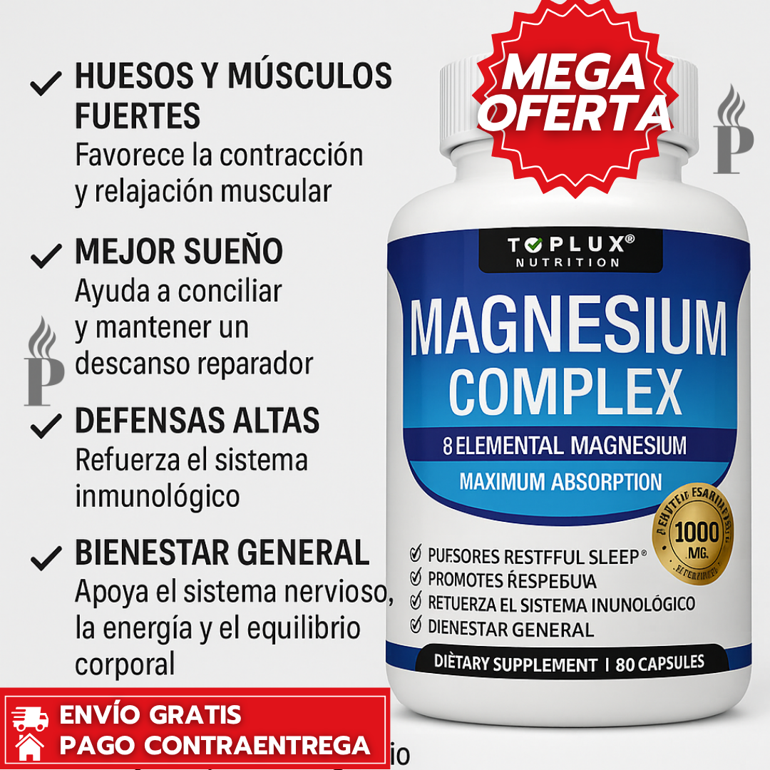 Oferta Especial 2x1: Toplux Magnesium™ - Suplemento de Magnesio Avanzado para Absorción Óptima y Bienestar Total