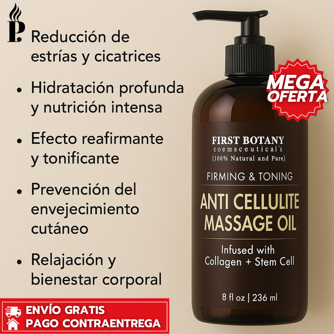 Anti Cellulite™: Aceite Anticelulitis Reafirmante con Colágeno y Células Madre