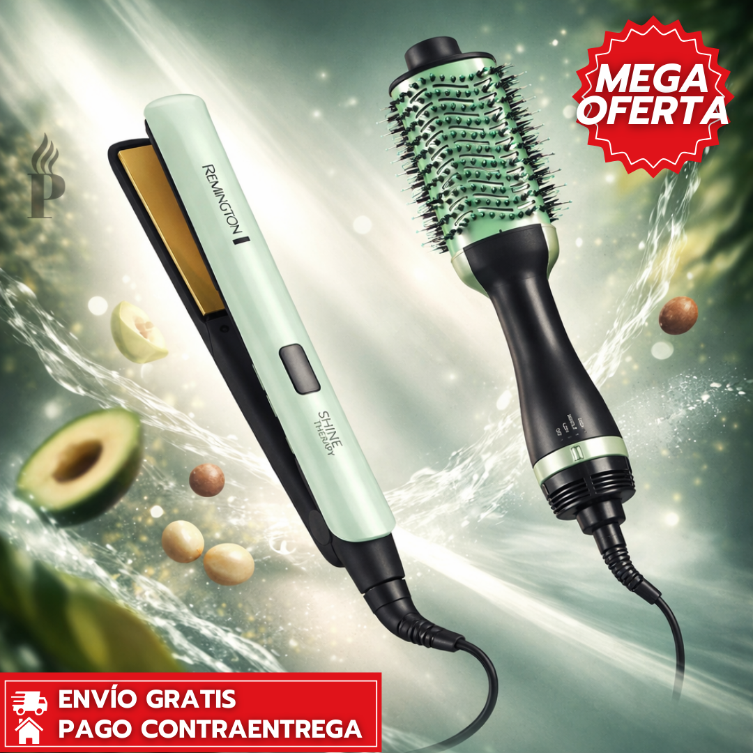Mega Oferta 2x1: Remington™ Aguacate Plancha Original + Cepillo Secador