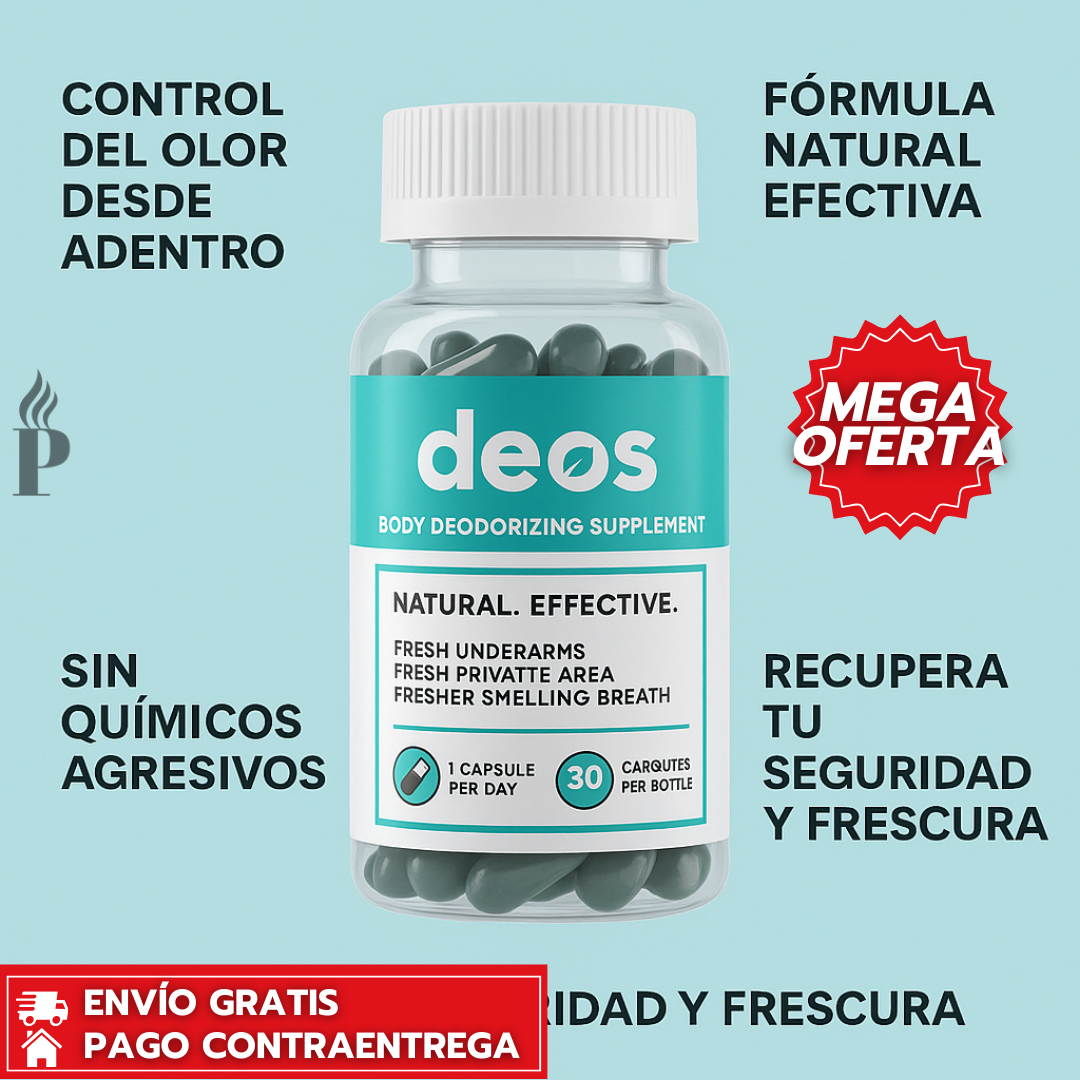 Oferta Especial 2x1: DEOS™ - Cápsulas Naturales para Eliminar el Mal Olor Corporal