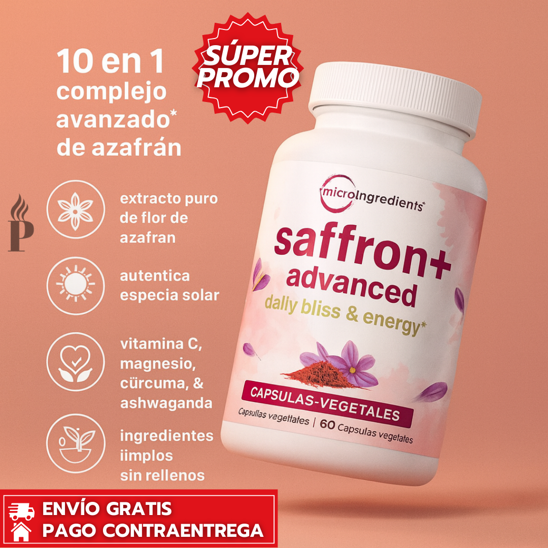 Saffron+™: Suplemento Natural para Reducir el Estrés y Mejorar Ánimo y Enfoque Mental