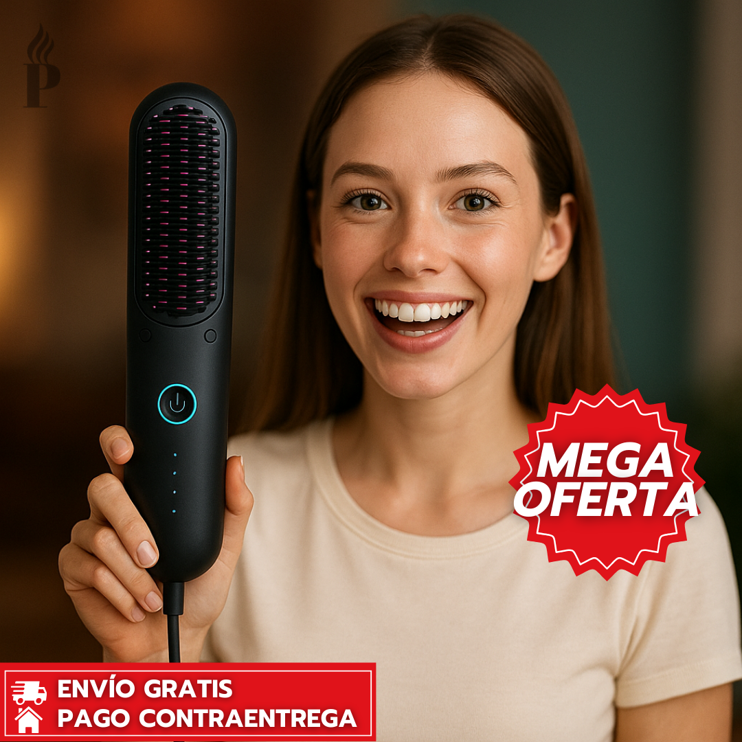 TYMO™ Pro: Cepillo Alisador Inalámbrico con Carga Rápida y Peinado sin Frizz al Instante.