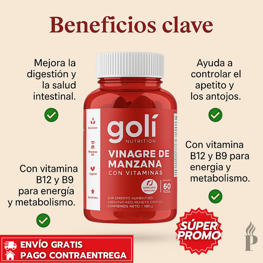 Goli™: Gomitas de Vinagre de Manzana que Mejoran Digestión, Energía y Control de Peso