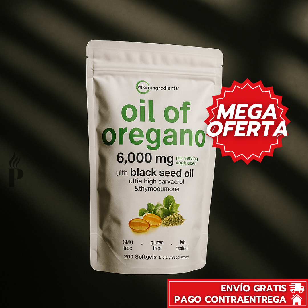 Oil of Oregano™: Cápsulas Vegetales con Orégano y Semilla Negra para Apoyo Inmune y Antioxidante