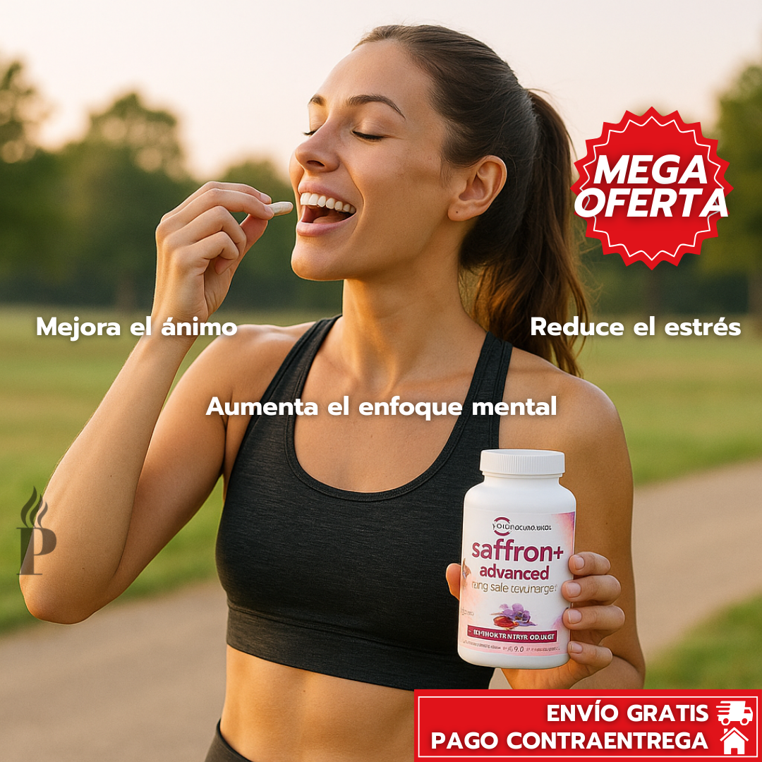 Saffron+™: Suplemento Natural para Reducir el Estrés y Mejorar Ánimo y Enfoque Mental