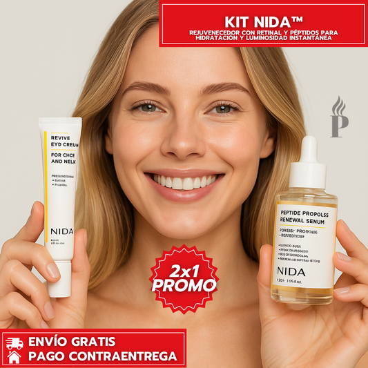 Oferta Especial 2x1: KIT NIDA™ - Rejuvenecedor con Retinal y Péptidos para Hidratación y Luminosidad Instantánea