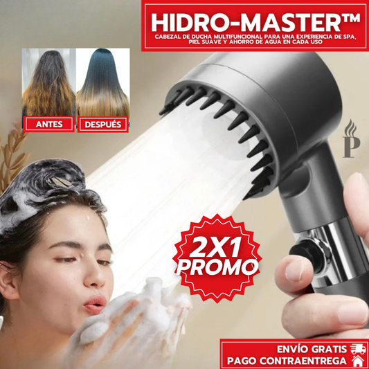 Oferta Especial 2x1: Hidro-Master™: Cabezal de Ducha 3 en 1 con Efecto Spa y Ahorro de Agua